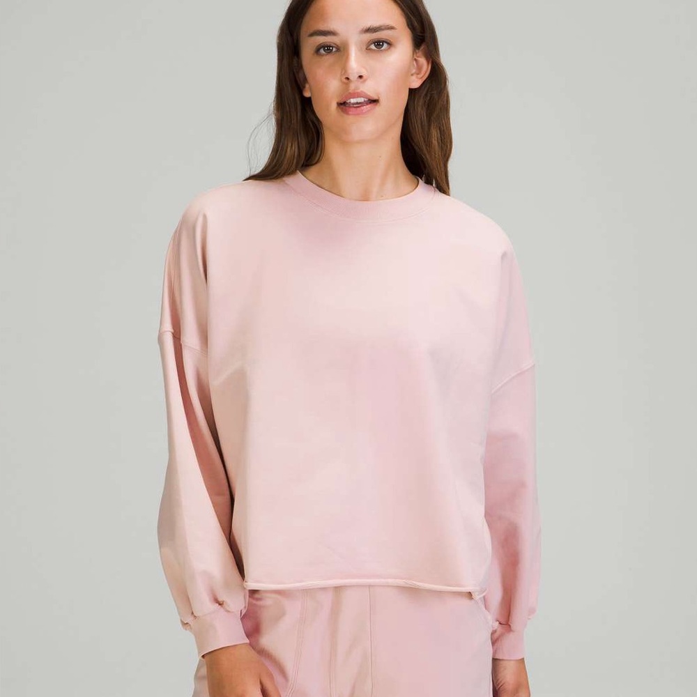 Lululemon LA Oversized Boxy Crew Sweatshirt Porcelain Pink